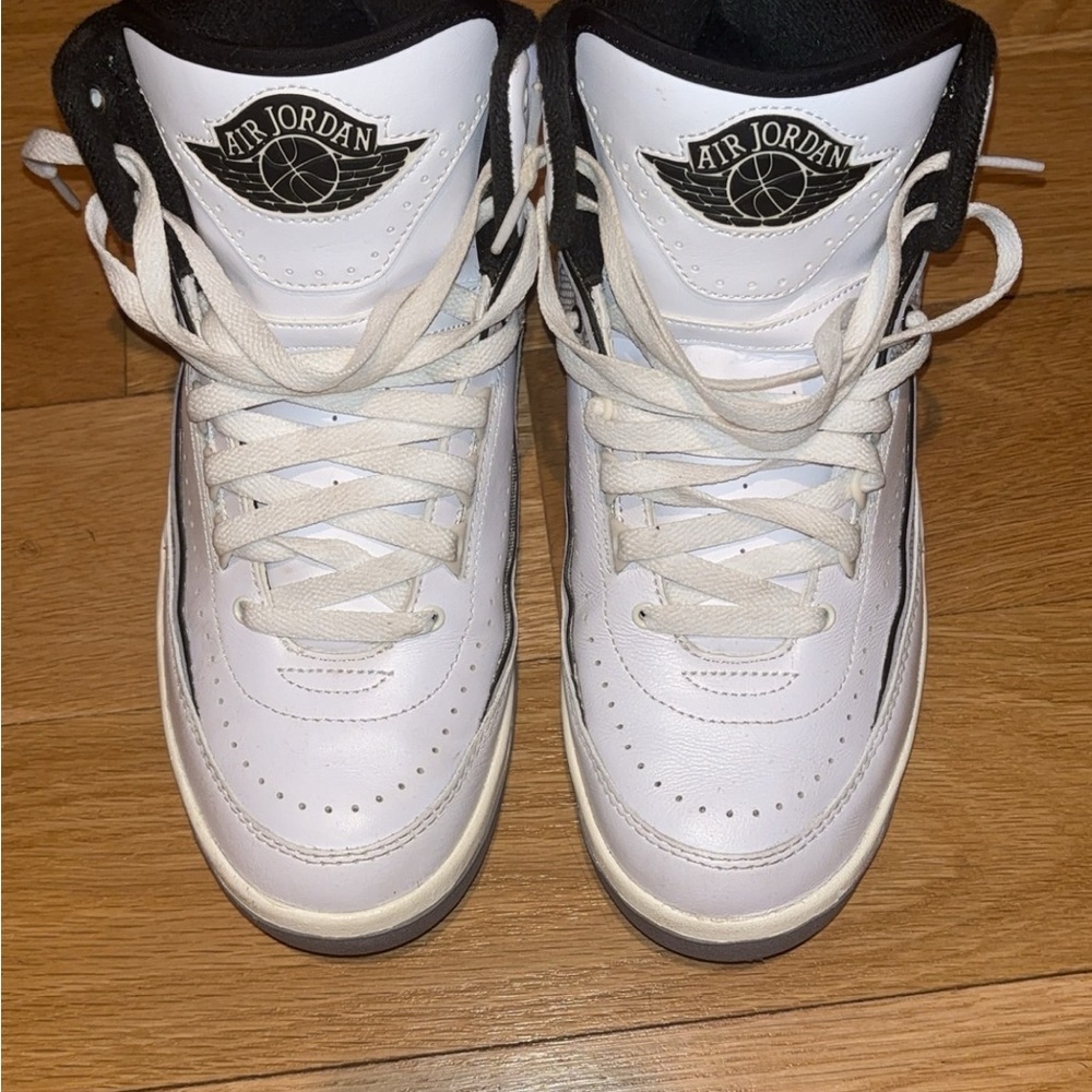 Jordan White and Black High-Top Sneakers